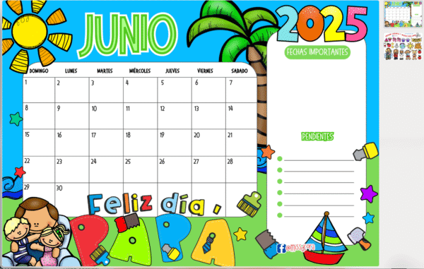 CALENDARIO DE JUNIO 2025